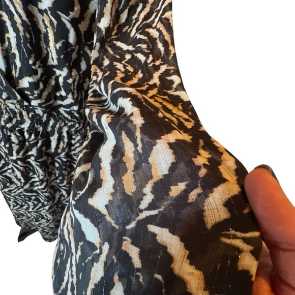 Sofia Jeans Women's Empire Dress Long Sleeves Mid Calf Length XXL Leopard Z78 - Picture 3 of 12